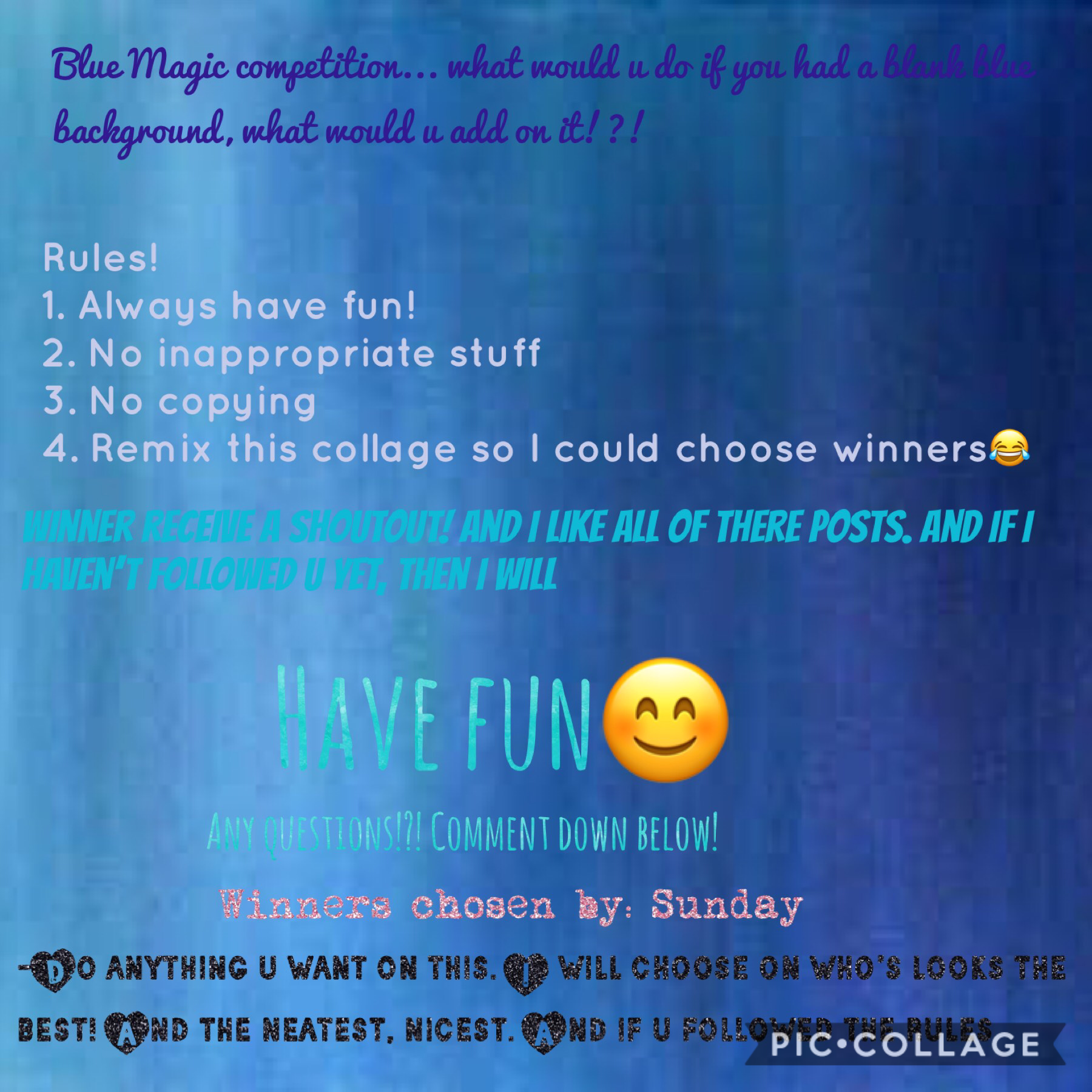 Rules for contest. Remember to remix the other collage! Have fun!