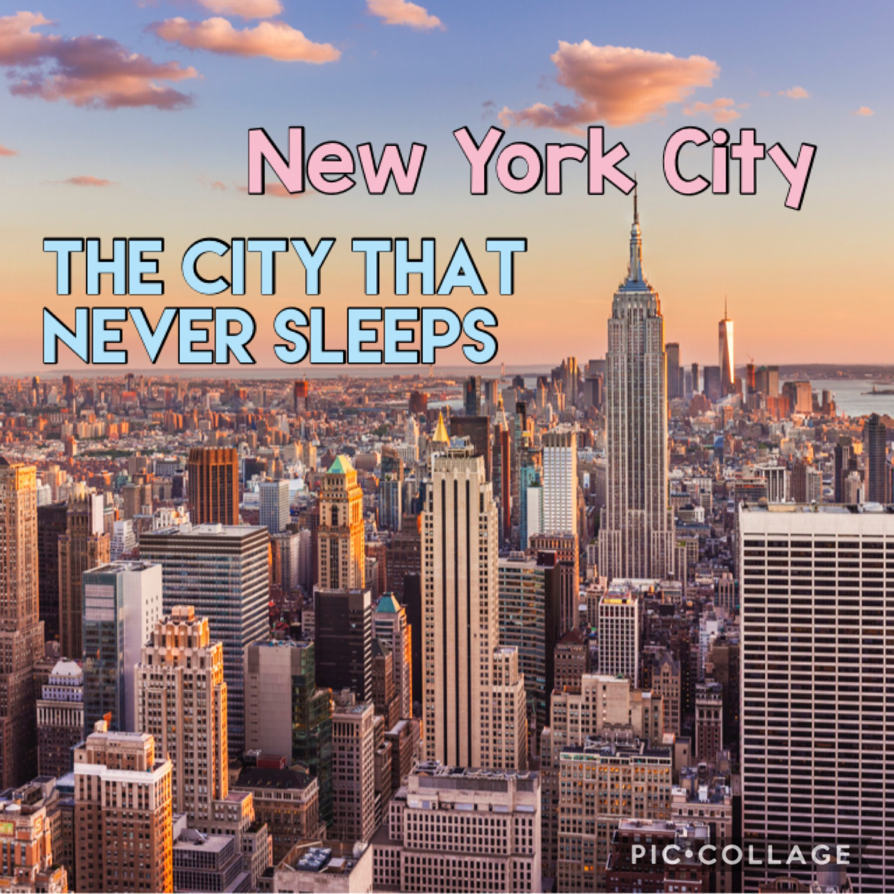 First destination New York City USA  travel collage