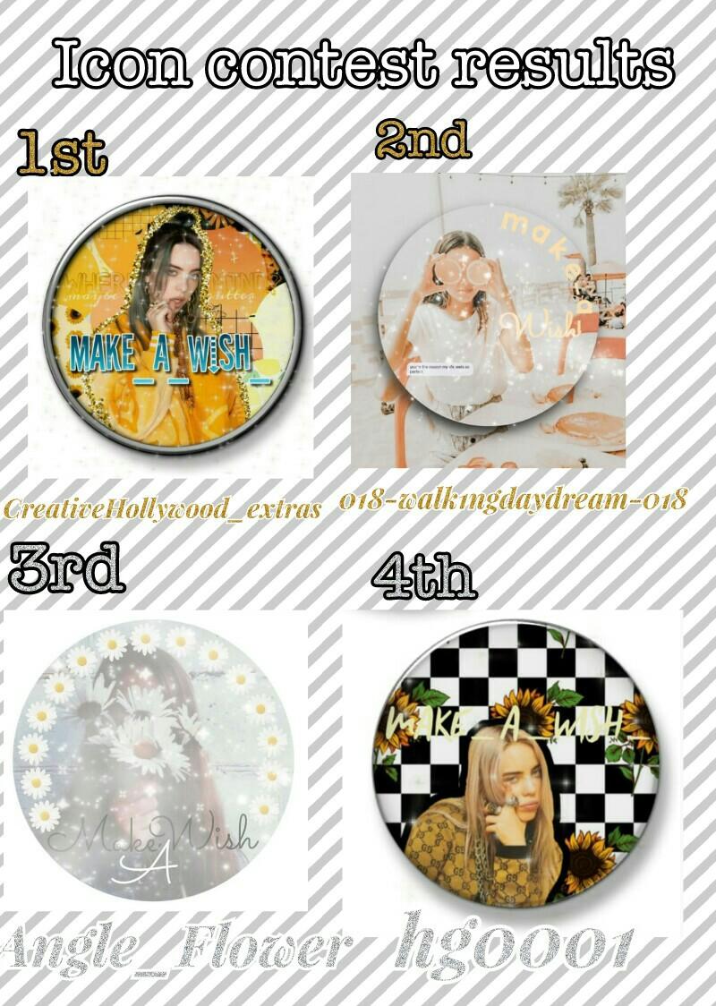 Thank you to all the participated, this was an extremely hard decision but I finally made one. THANK YOU SO MUCH TO CreativeHollywood_extras for the amazing icon. I love all of these and will 100% use all of them. 