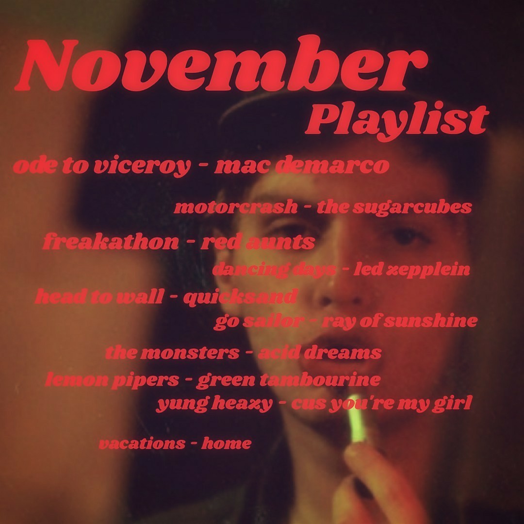 ----
attempting to make my playlists more all over the place, if you guys have any recommendations for my next one I'm down to listen. Also I'd appreciate it if you could let me know what you like currently for future reference💕