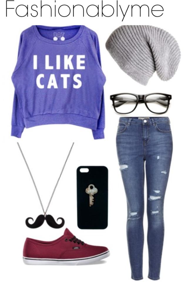 Cute hipster outfit perfect for school or hanging with friends fashion style nerd
Glasses cat cats like follow shoutout popular piccollage polyvore moustache mustache vans beanie girly girl teen boyfriend casual summer party vintage galaxy