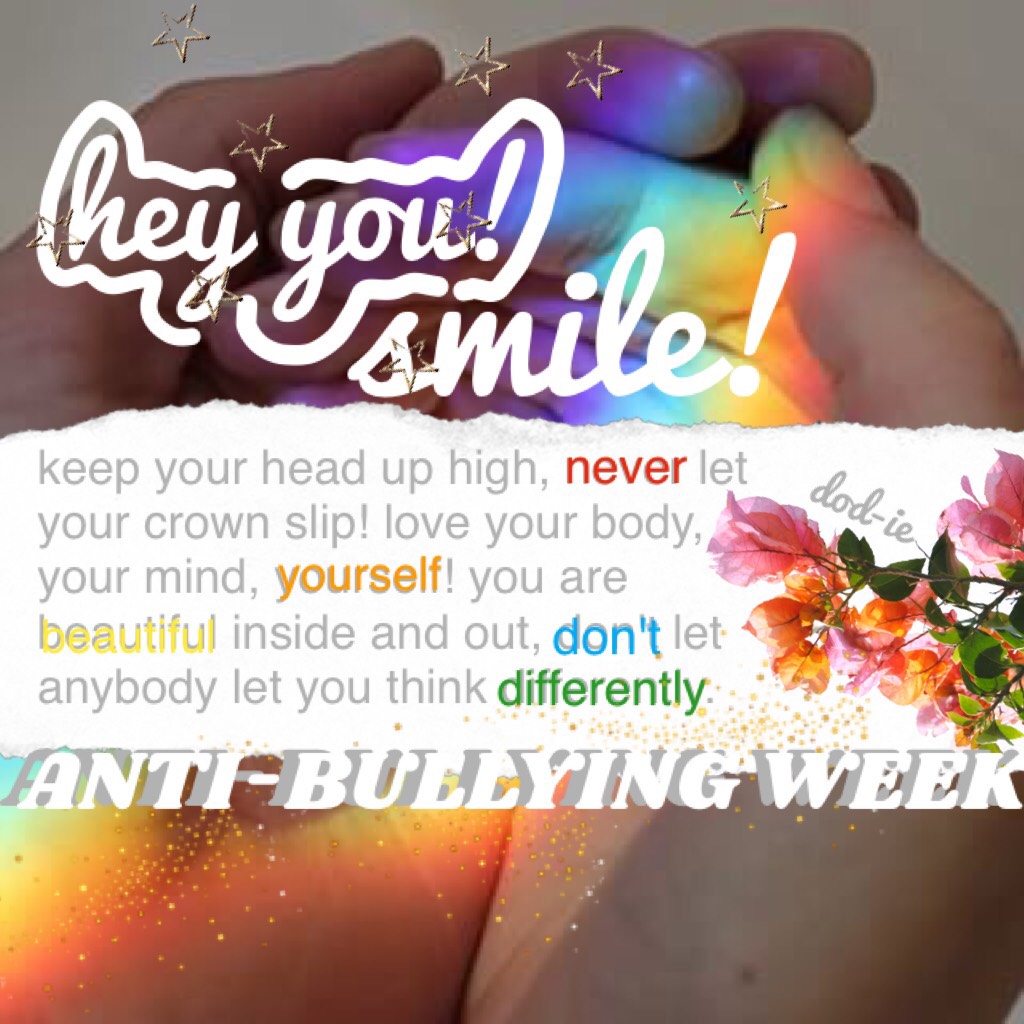 •tap•
•just a little message for you✨•
•🌈💫💐•
•i love this anti-bullying week so much aaa, let's stand up to this hate!•
•qotc: what's your favourite colour?🏳️‍🌈•
•xoxo, madi•