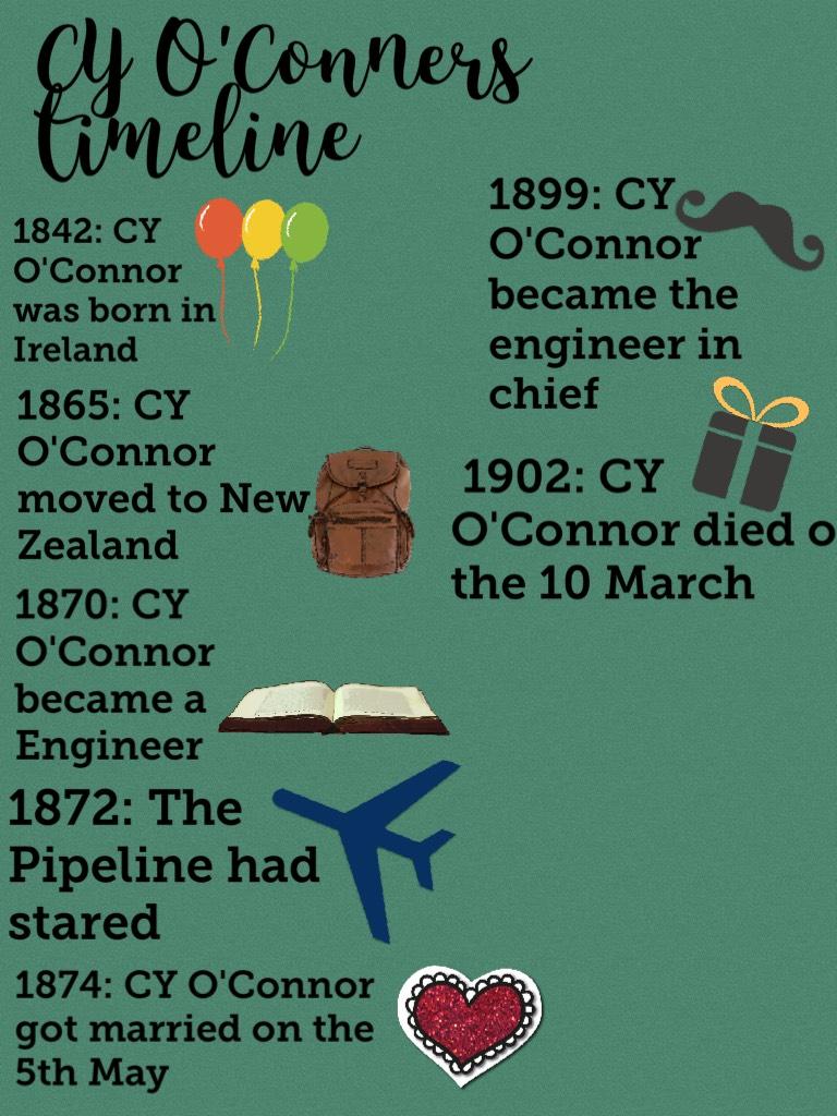 CY O'Conners timeline ( help for school)