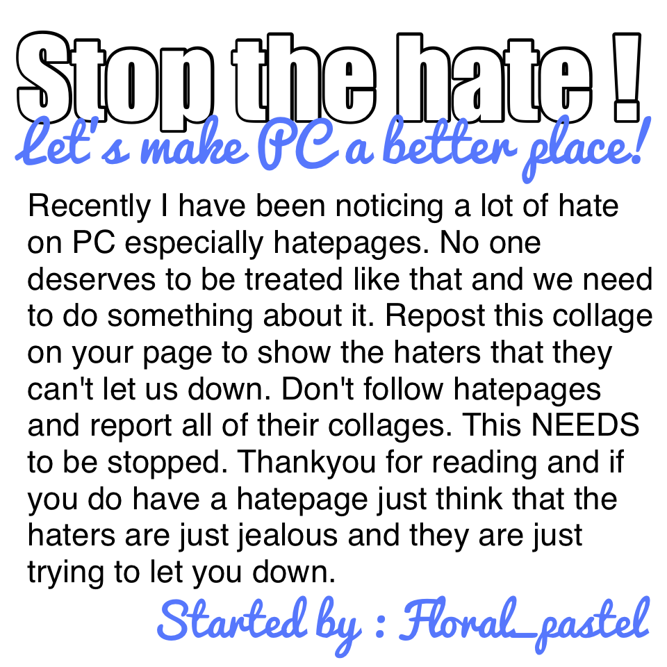 STOP THE HATE !!!