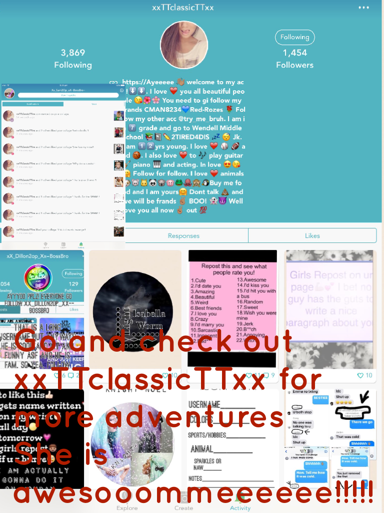 Go and check out xxTTclassicTTxx for more adventures
She is awesooommeeeeee!!!!!