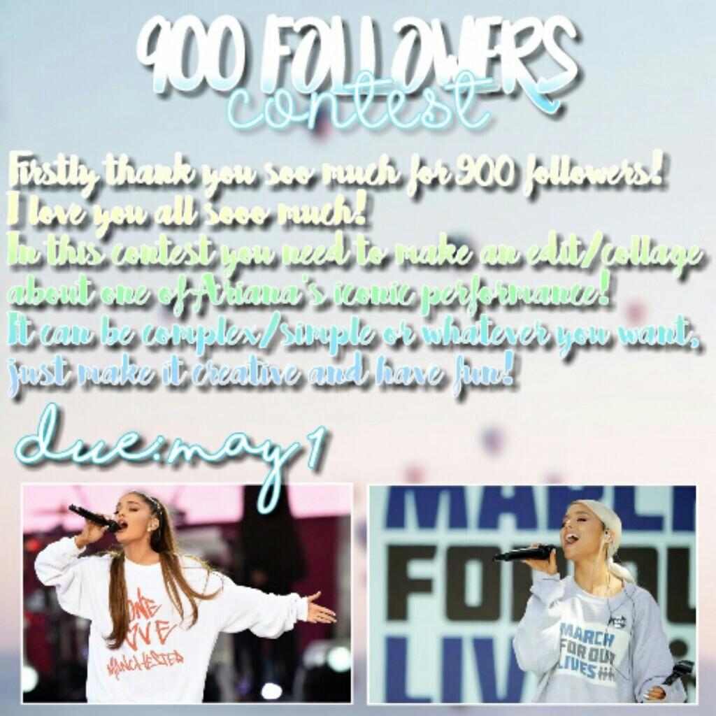⛅TAP⛅
Hii! I'm back with a new contest! Please enter, hope you like it! 
Thank you soo much for 900 followers! You're the sweetest!
In this contest you need to make a collage (what can be simple or complex) about One Love Manchester or March For Our Lives