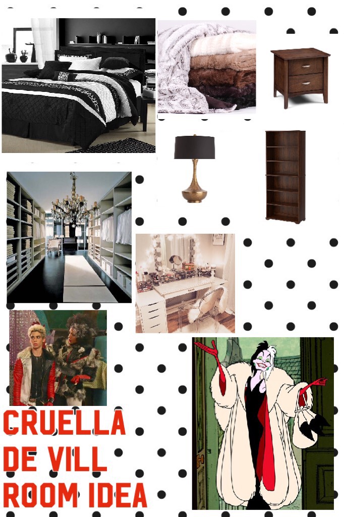 Cruella De Vill room idea part of the character room ideas series season 2 Disney characters 