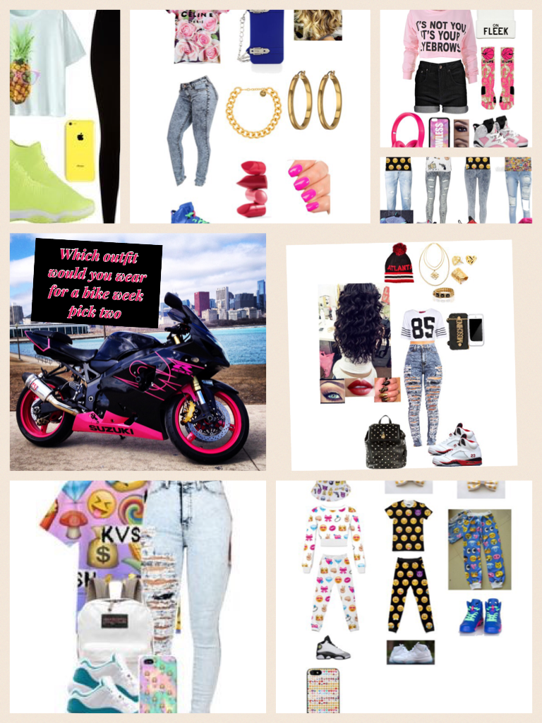 Which outfit would you wear for a bike week pick two