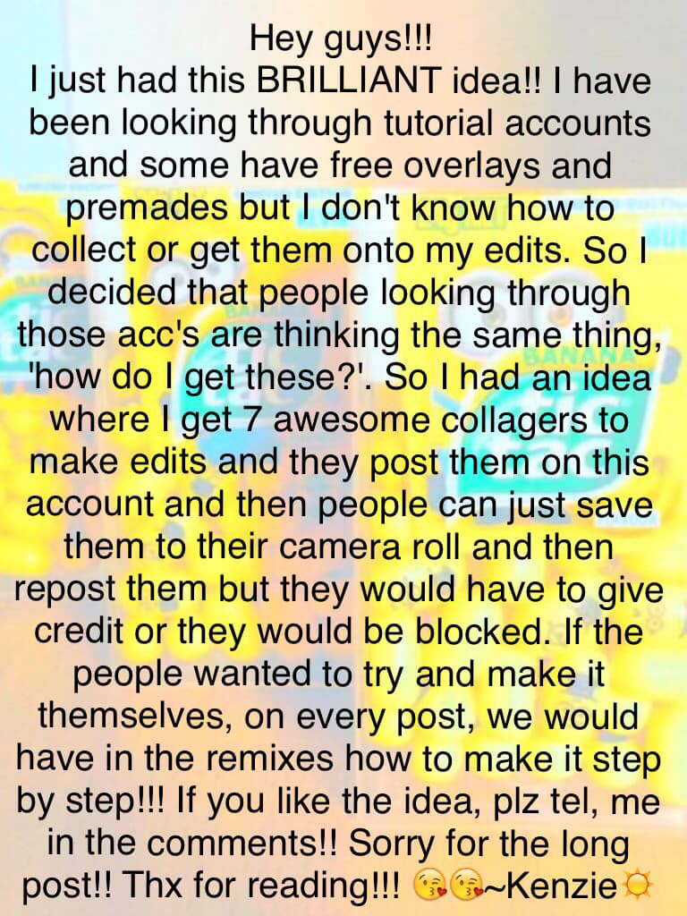 Hi guys!!! It's Not_Your_Gurl!!! This is the brilliant idea I had from my main (Not_Your_Gurl) so instead of remaking the collage on my awesome idea, I just posted the same one. Plz tell your friends and sign up!!