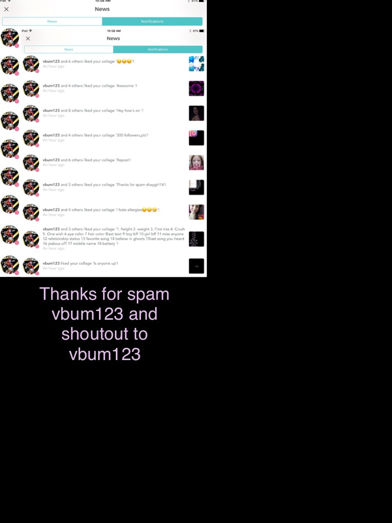 Thanks for spam vbum123 and shoutout to vbum123