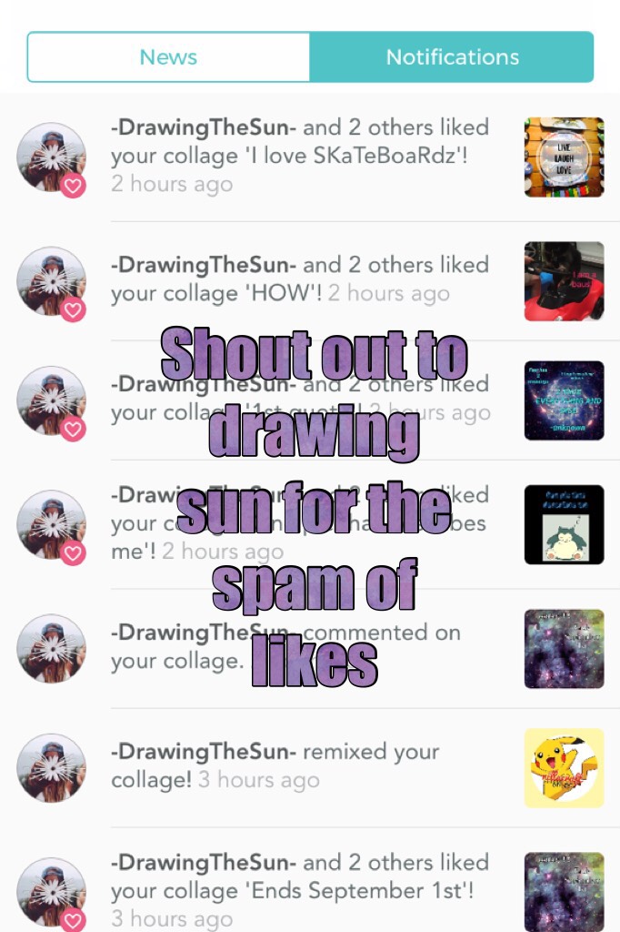 Shout out to drawing sun for the spam of likes