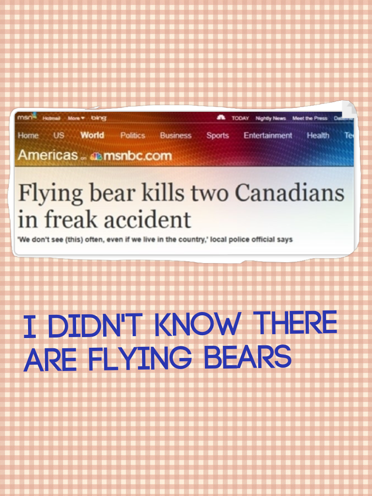 I didn't know there are flying bears