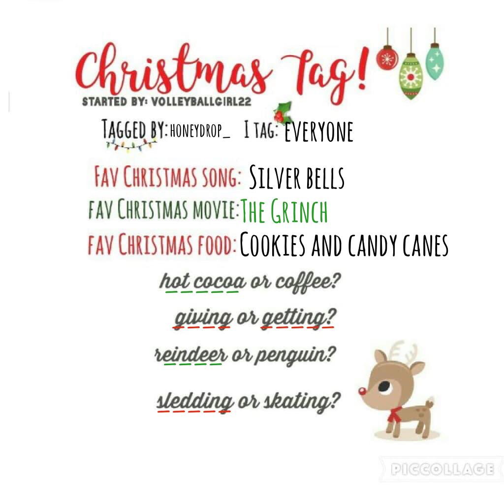 I tag.....EVERYONE OMG SO EXCITED FOR CHRISTMAS❄️☃❄️☃