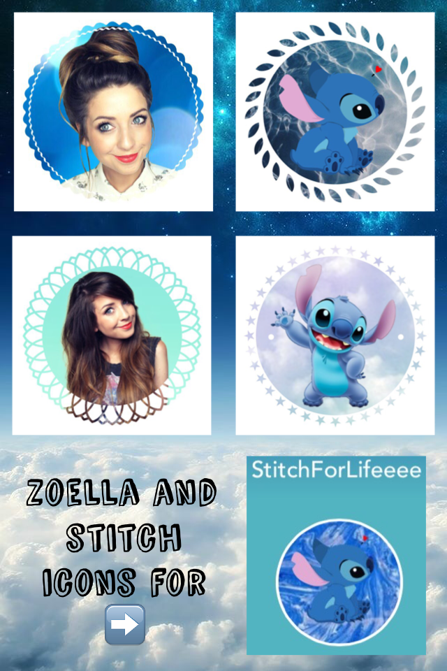 Zoella and stitch icons 
