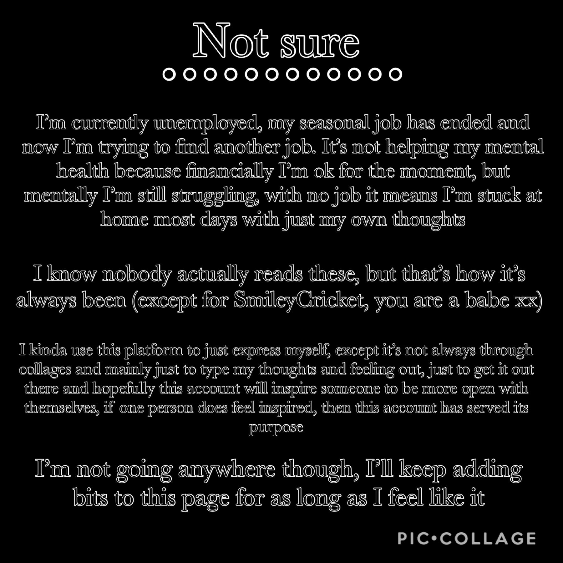 23/11/18 Short life update and an update for this account, if anybody new comes to the page and doesn’t get what this page is about