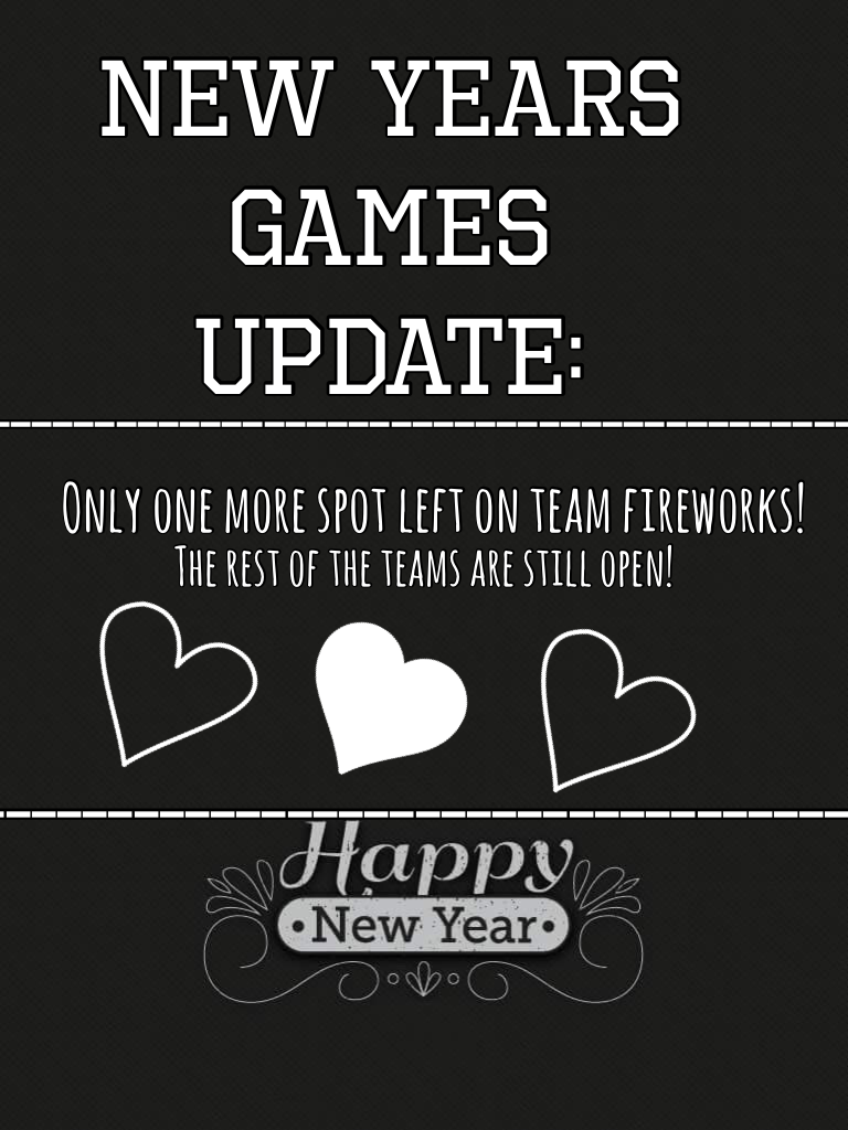 New years games Update! Pls join!