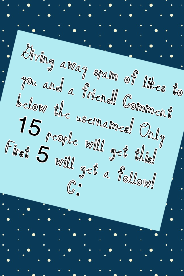 Thought it would be nice to do this! C: I might not get to you right away though! 