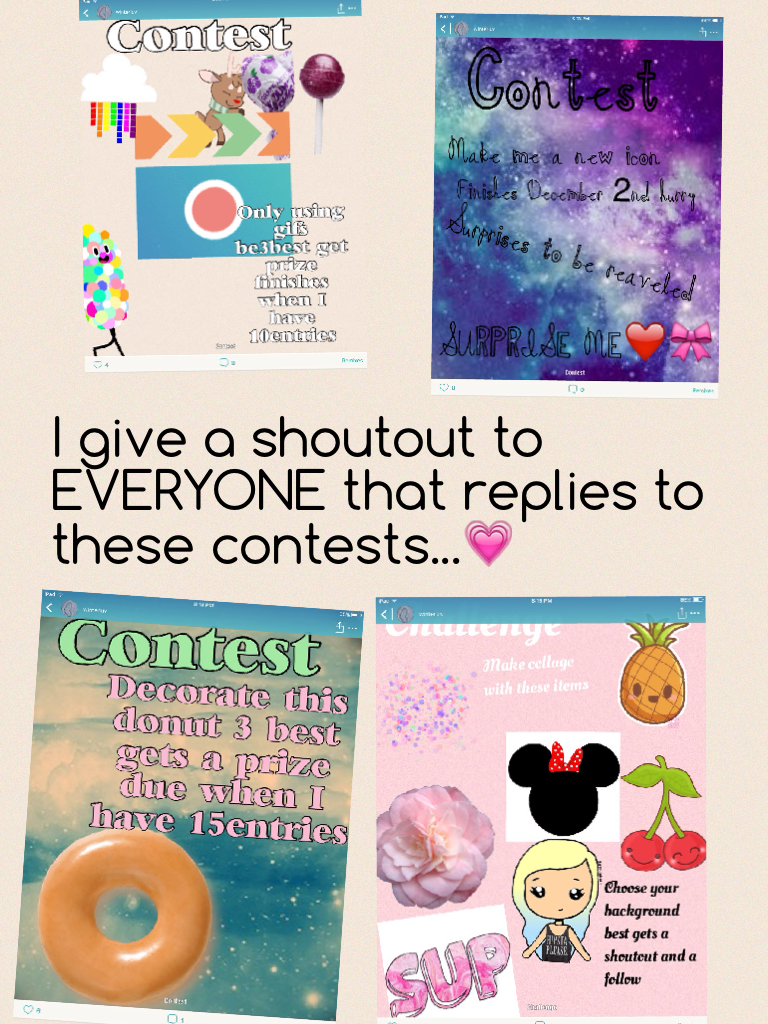 I give a shoutout to EVERYONE that replies to these contests...💗