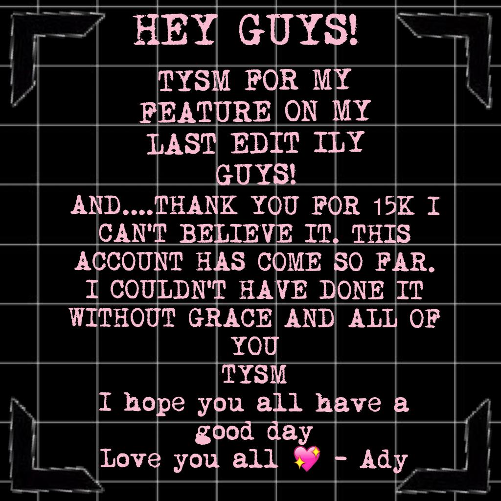 {CLICK} 
TYSM GUYS!!! I LOVE YOU ALL SO MUCH 💖💖💖
