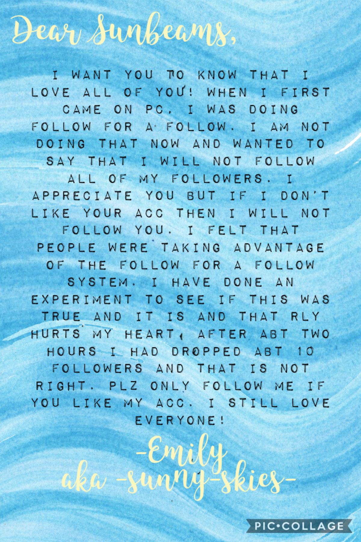 Plz read all of this. It is very important and I know some of you follow me bc you think my acc is cute but i know some don’t. So plz read. 