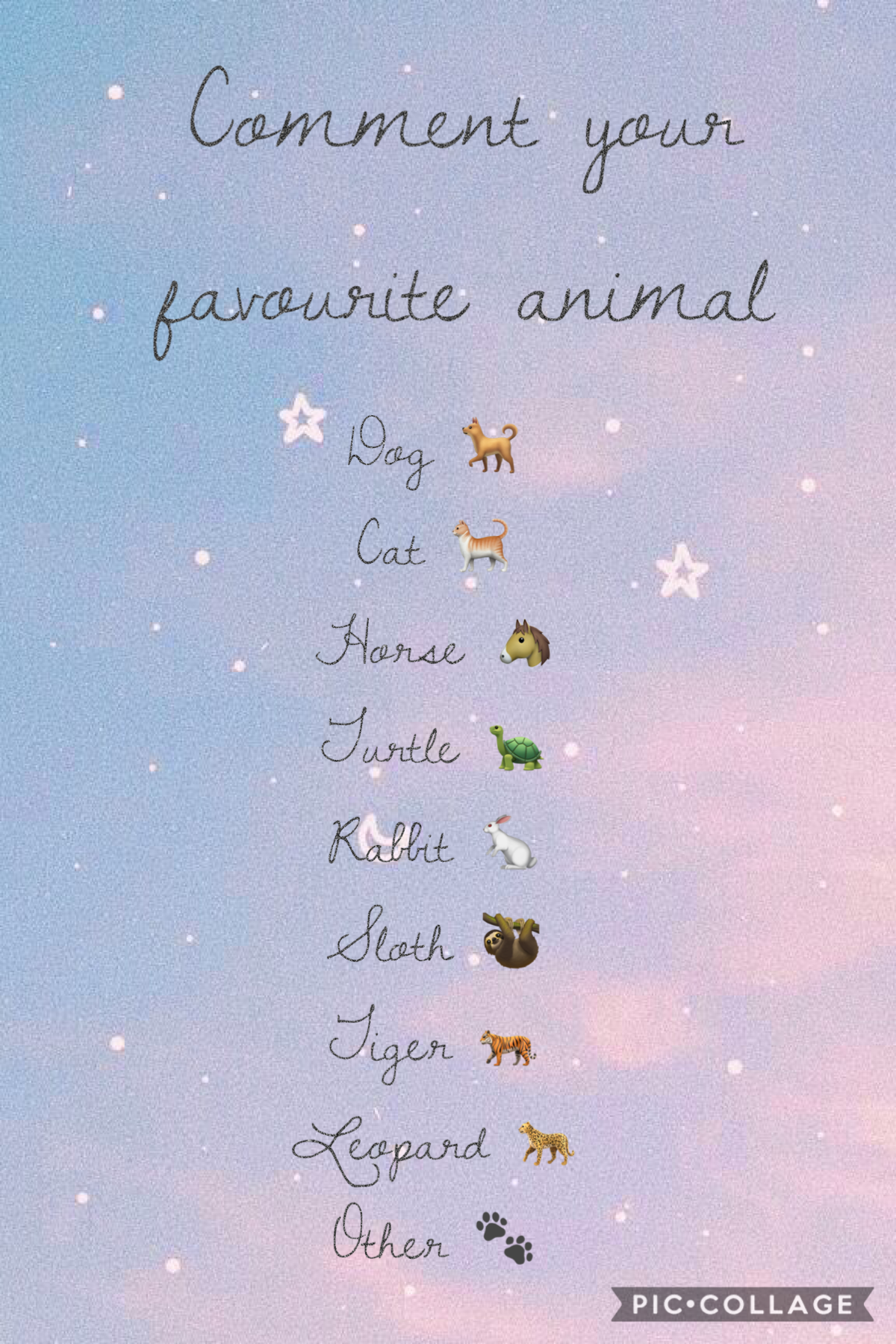 #comment down below your fave animal