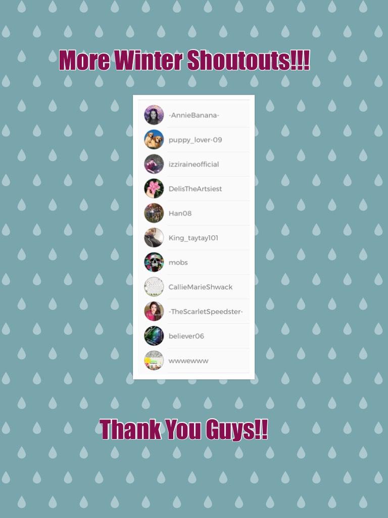Thank You Guys!!