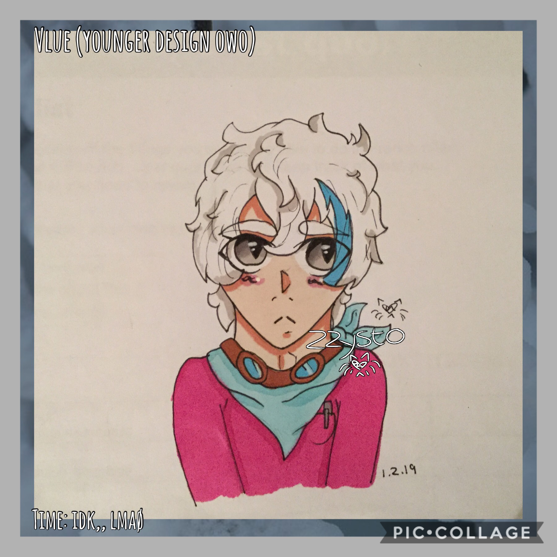 💙Tap💙
I changed his design up a bit! (Look in remixes) I drew this is class and coloured it yesterday using some markers I haven’t used yet like mulberry and cool aqua ^-^
I really need to continue writing 11 o’clock but I’ve been super lazy. I need m o t