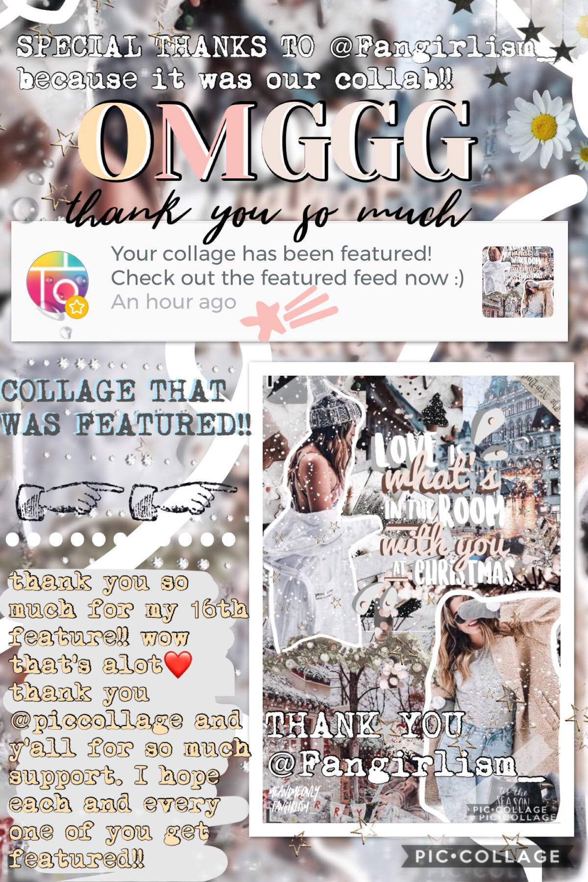 omg my 16th feature!! thank you @Fangirlism_ as this was our collab!! she made the stunning text look so fab❤️ thank you @piccollage again you are so amazing!! lol whoops I feel like I’m posting too much🦋 anyway remember to enter my contest💞✨