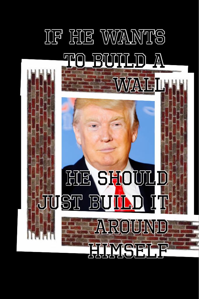 It is true👌🏼 if he wants to build a wall he should build it around himself