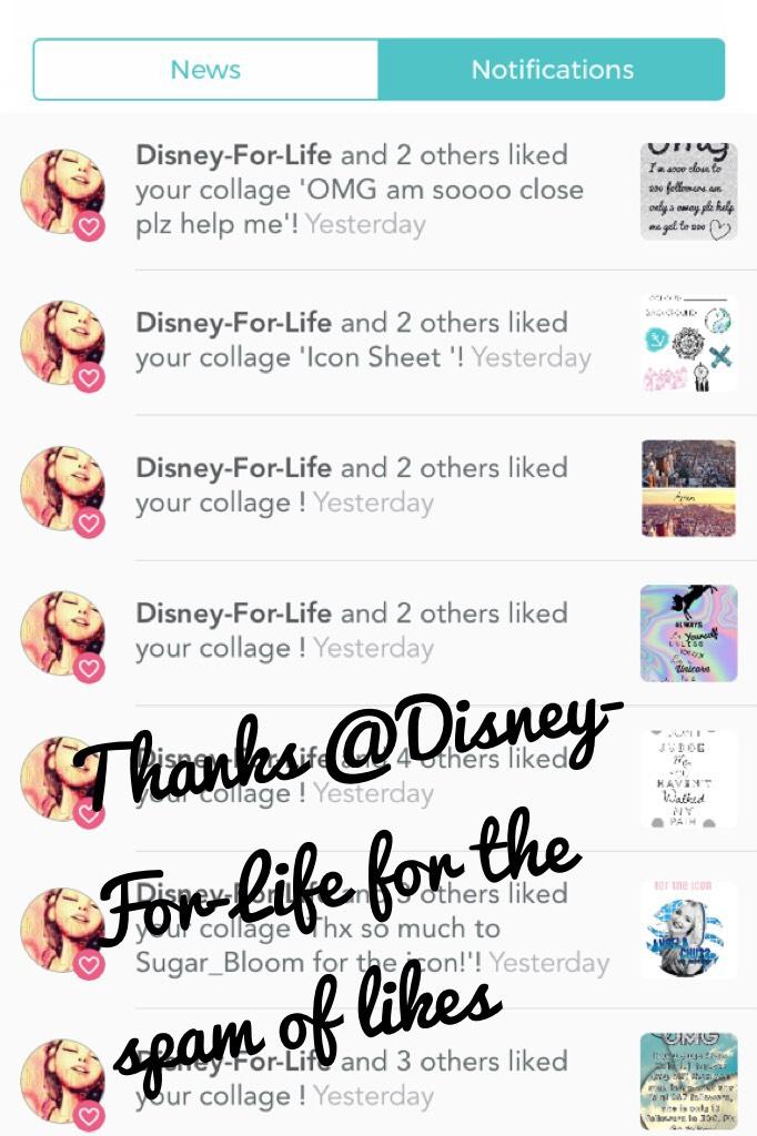 Thanks @Disney-For-Life for the spam of likes