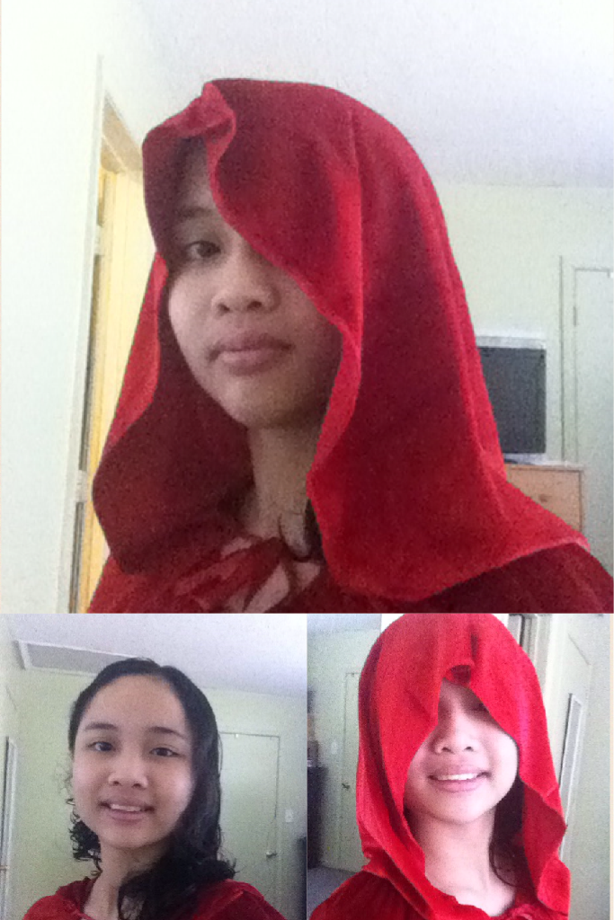 Me wearing a cloak for my fantasy scene story