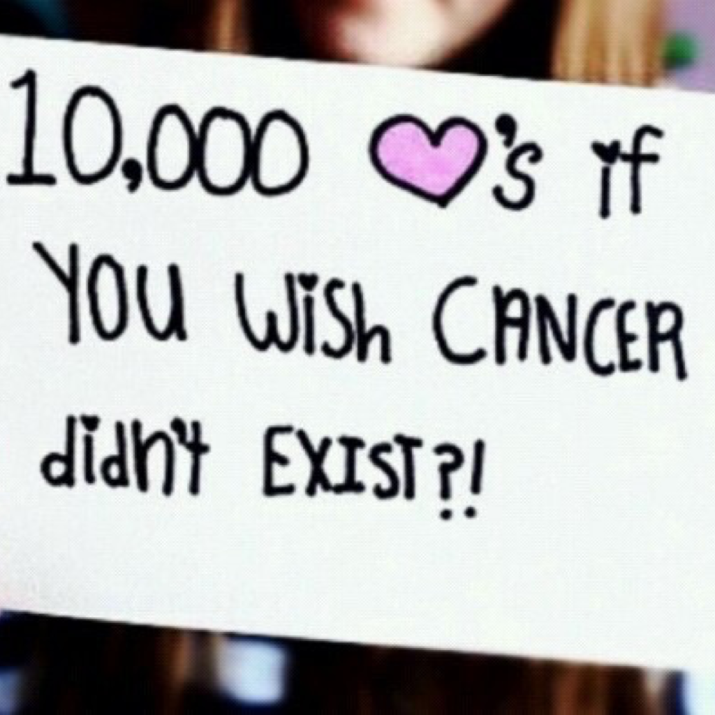 Not just because I want likes, but for those people out there who suffer from cancer but now only 1% of people die from cancer because of research :) who wants to make it 0%?!  