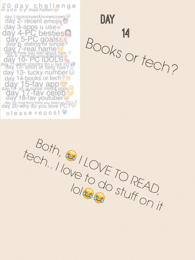 Books or tech?