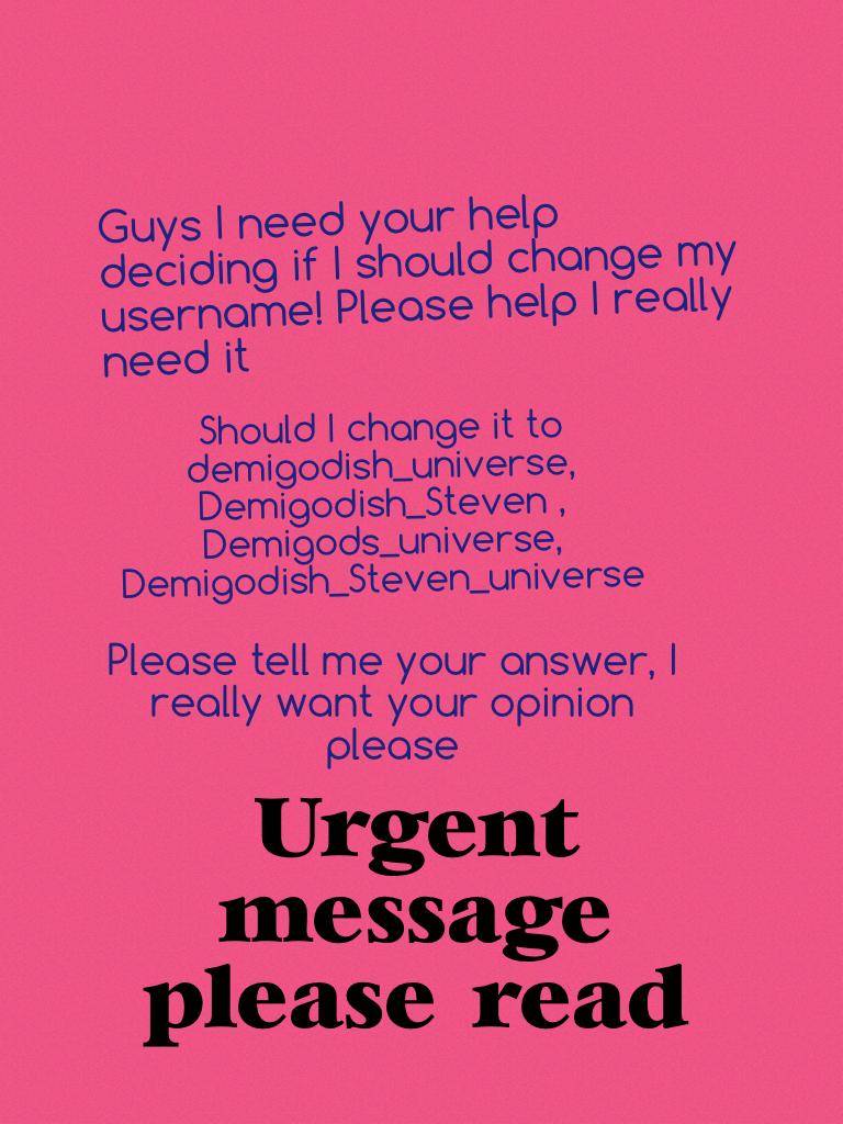 Urgent message please read