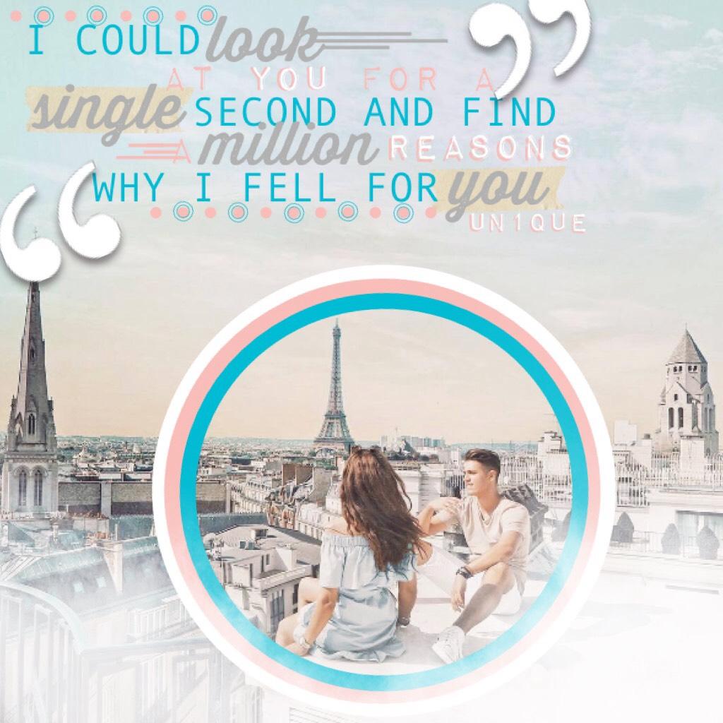 This was deleted😡 UGHHHH!!!! WHY PC? WHYYYYY???😫 whatever, Please Rate 1-10! Hope you guys like it...
Tags: pink, blue, white, boy, girl, circles, Paris, Eiffel tower, UN1QUE, pconly, piccollageonly