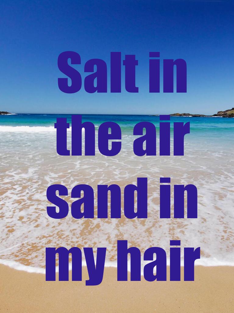 Salt in the air sand in my hair 