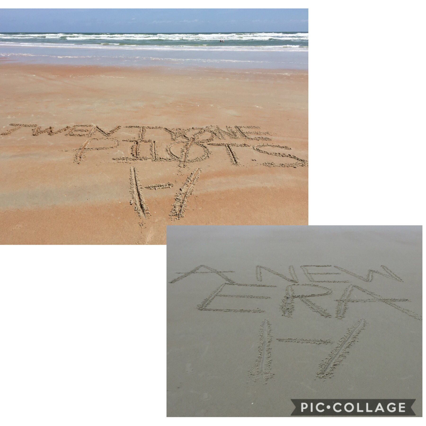 I’ve been writing tøp stuff on the beach for two years- soon to be three cause I’m going to florida on the 6th!! Also if u want me 2 write anything in the sand comment and I’ll do it lol