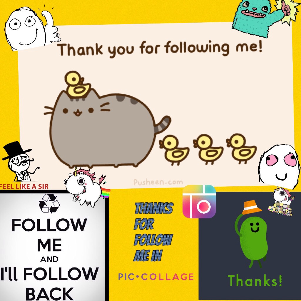 Thanks for follow me in pic collage 🦄🙈😘😍