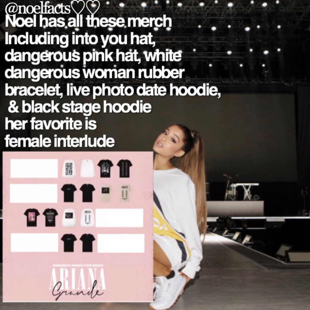 Oml she has so much merch 😩💕🌍 QOTD: what merch from Ariana do you have? And what is you're fav? AOTD: forever boy, kissy face, black bunny tee, interlude sweatshirt & my fav is the interlude sweatshirt. 😍😍🌧💞