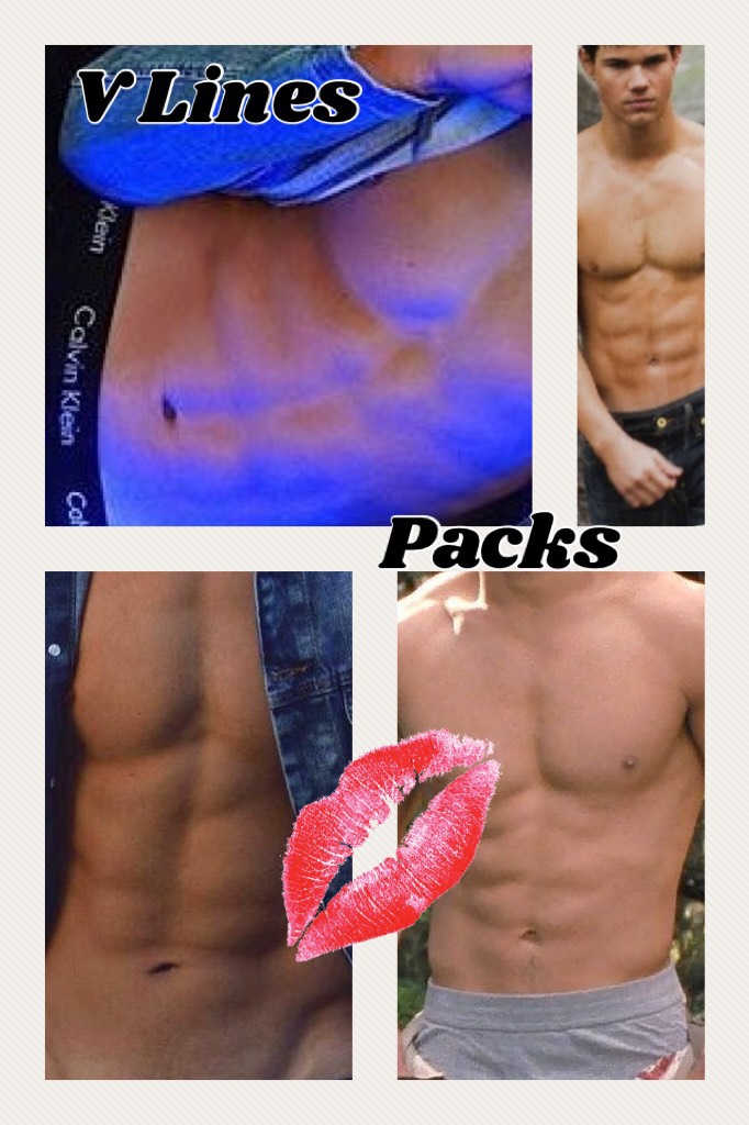 V lines and packs on hot guys 