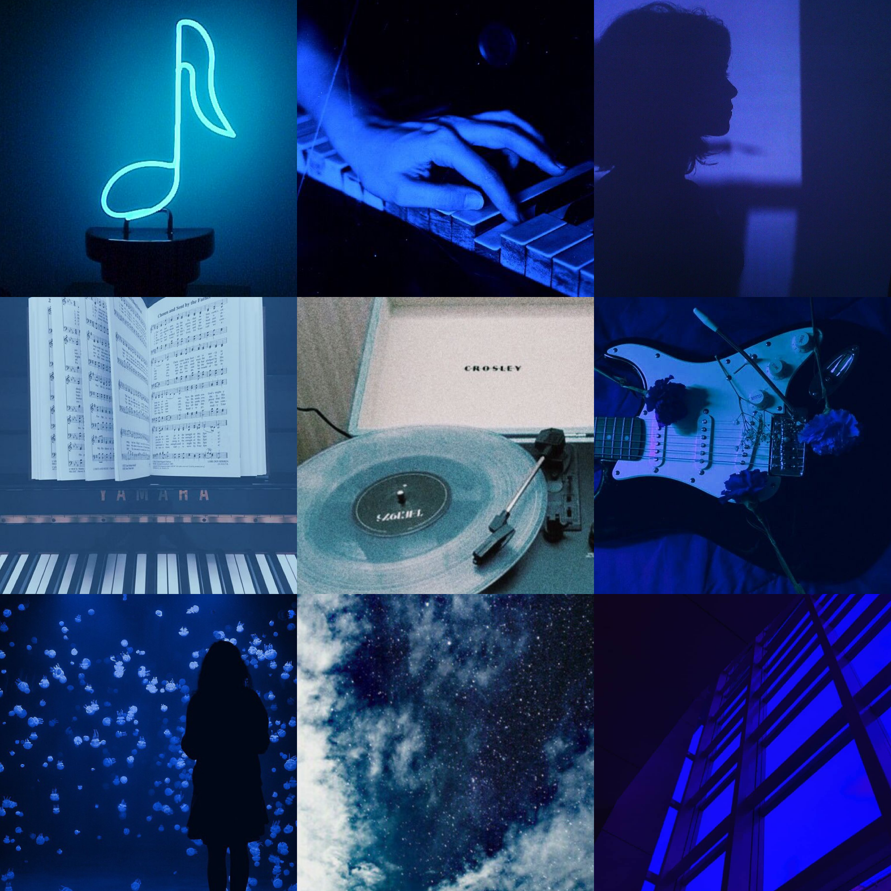 Blue music moodboard