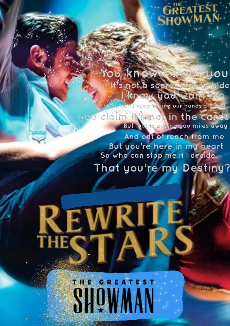 Rewrite The Stars!!
Zac Efron and Zendaya
I love The Greatest Showman!! Who also does?

08.25.19