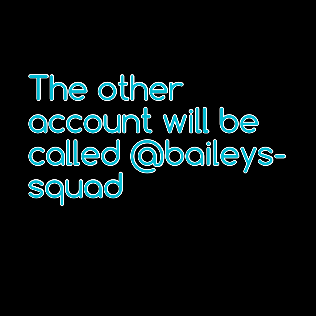 The other account will be called @baileys-squad