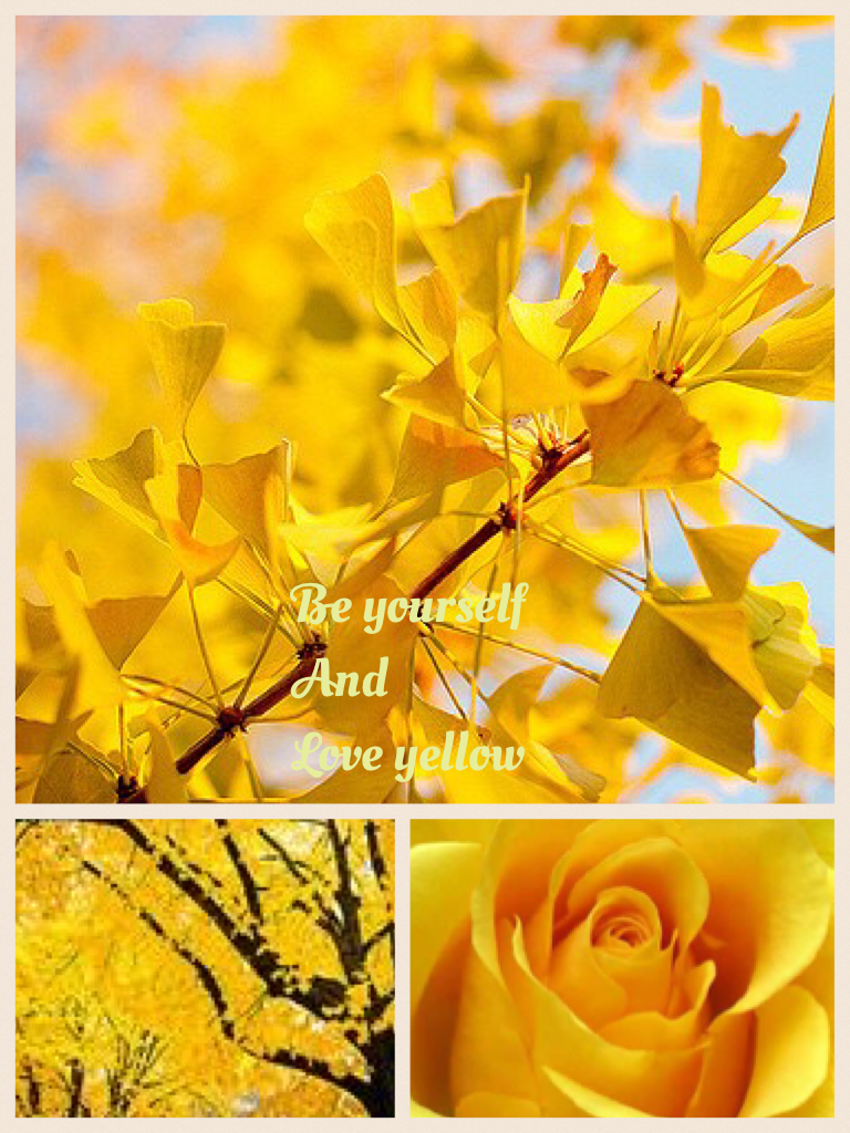 Be yourself 
And 
Love yellow 