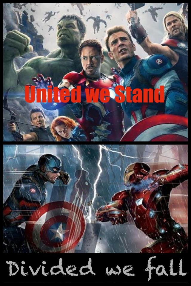 United we Stand Divided we Fall

Okay so I already made one that has this quote but these pics are a lot better!!!!