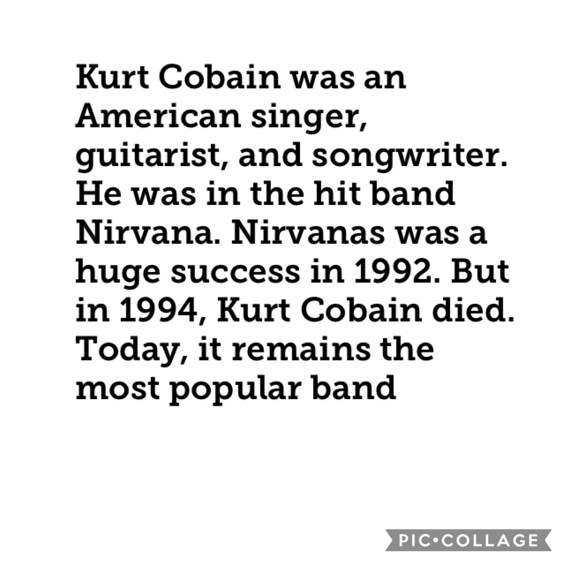 About Nirvana/Kurt Cobain