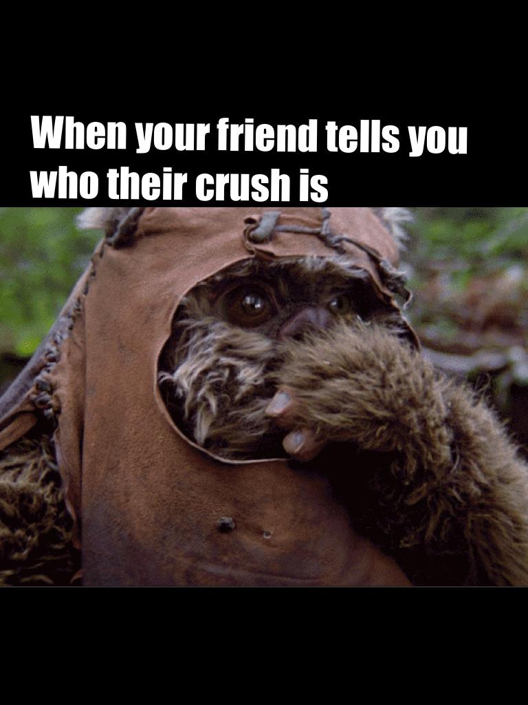 When your friend tells you who their crush is