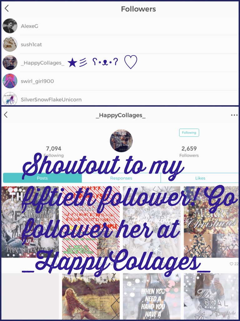 Go follower her at _HappyCollages_！