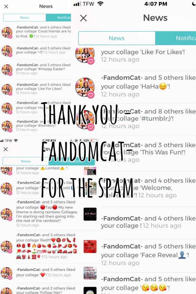 Thank you -fandomcat- for the spam