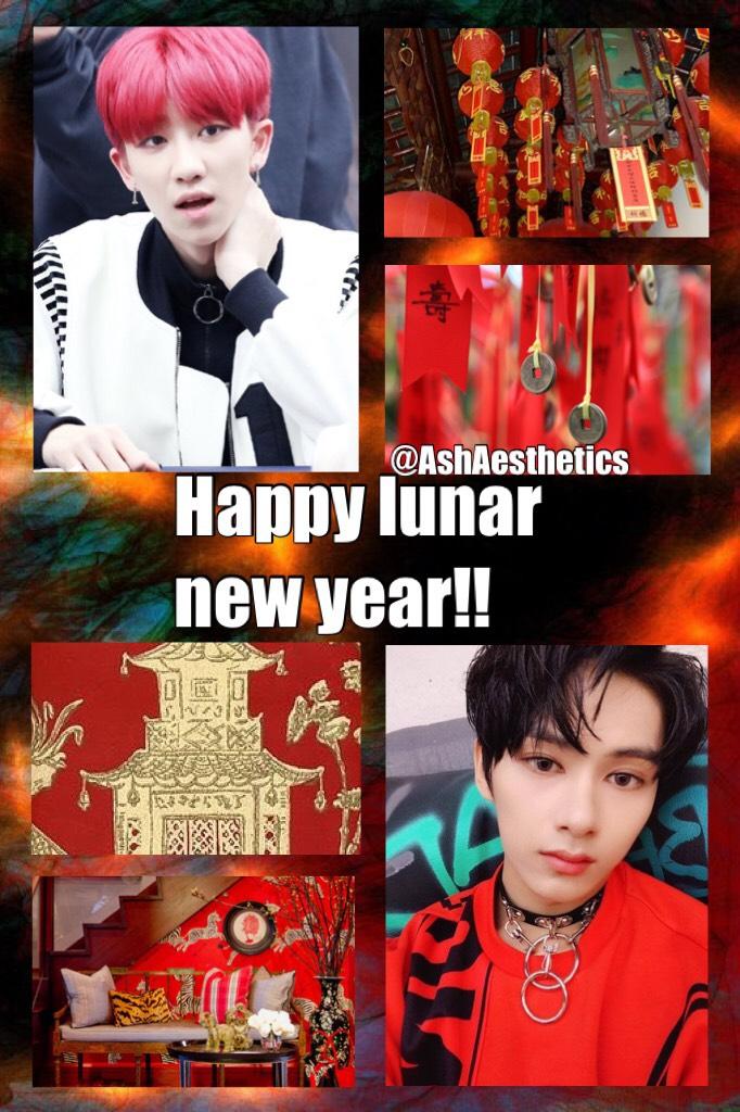 SEVENTEEN - The8 & Jun red and gold lunar new year aesthetic